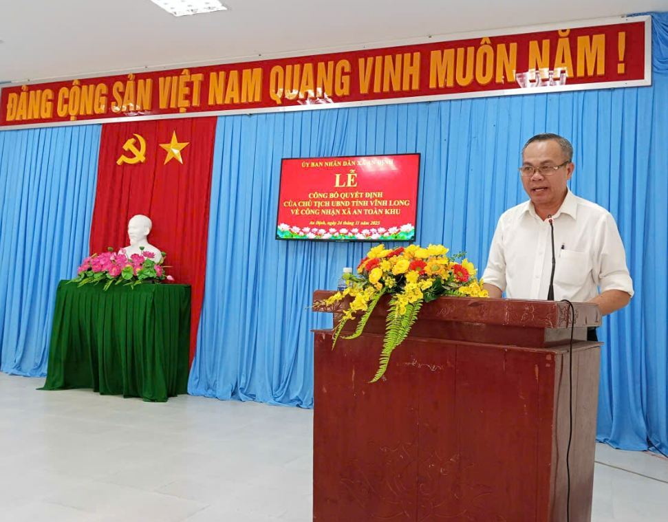 Công bố quyết định công nhận xã An Định là xã An toàn khu